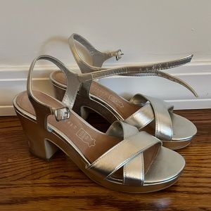 Silver block heel 8